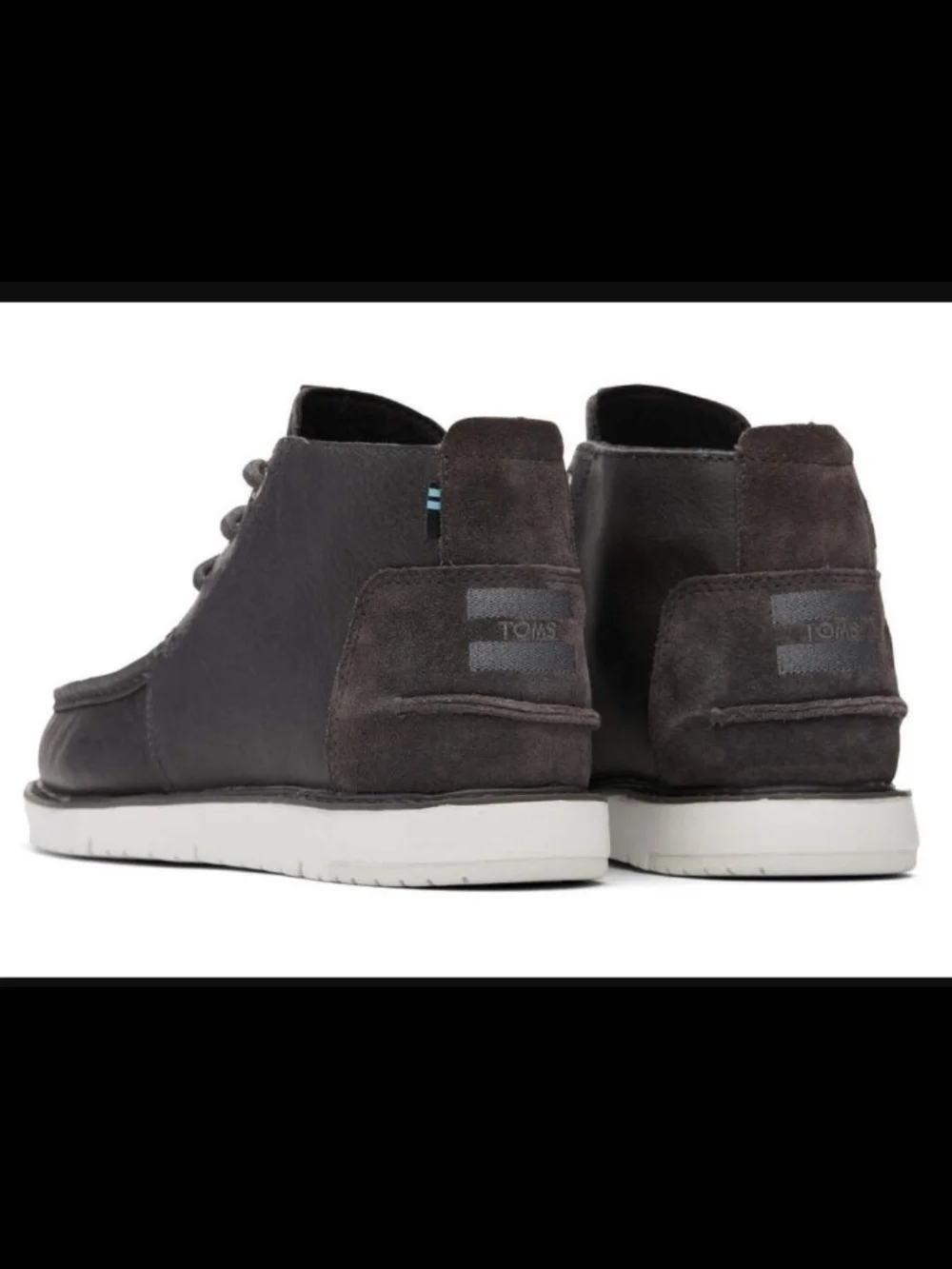 TOMS Mens Navi Moc Chukka Leather Waterproof Boot - Smoke Grey Sz 8